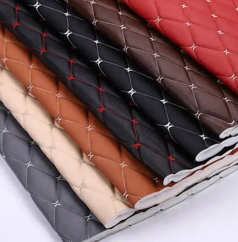 Pattern Embroidery Quilted Car Leather PVC PU Leather For Car Mats Making Pattern Embroidery Quilted Car Leather PVC PU Leather For Car Mats Making