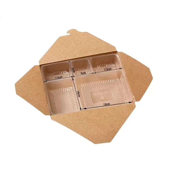 Wholesale Disposable Recyclable Custom Meal Food Take-out Packaging Kraft Paper Box